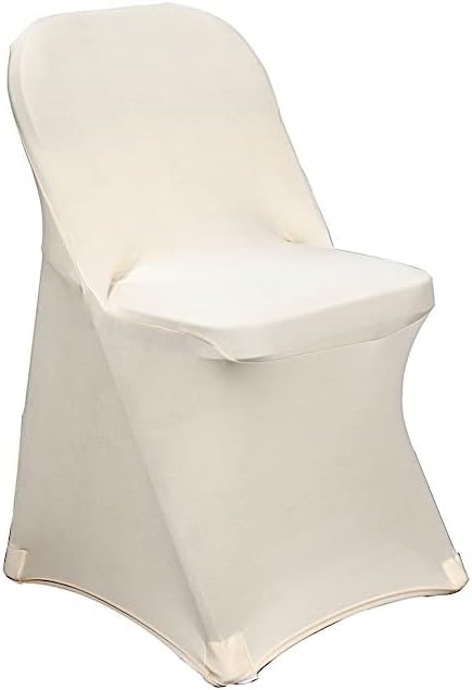 50 fundas para sillas plegables elásticas de elastano beige, protector de asiento extraíble, lavable, suministros de fiesta, boda, suministros de disponible en Yaxa Colombia