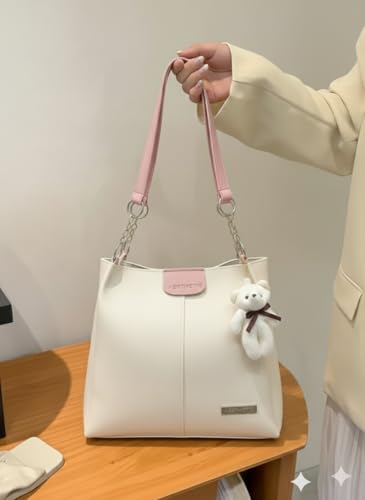 Image of AESTHETIC Women's Shoulder Handbag | Elegant PU Leather Tote with Chain Strap | Stylish Daily Use Purse for Office, College & Casual Outings-T-06