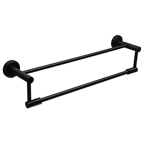 Barre serviette double en aluminium noir mat pour salle de bain moderne