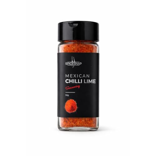 Image of SpiceSnap Mexican Style Chilli Lime Seasoning 50g | Vegan & Gluten-Free | Perfect for Popcorn, Fruits, Juices & more!