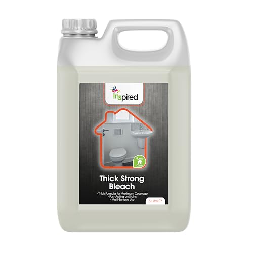 Inspired - Thick Strong Bleach 5L - Powerful Household Cleaner for Kitchens, Toilets & Hard Surfaces - Extra Thick Formula, Fast Acting on Stains & Dirt