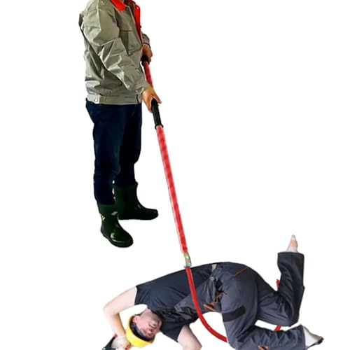 Rescue Hook, 10kV 35kV 110kV 220kV High Voltage Rescue Hook, Insulated Electrician Pulling Hooks with Non-Slip Handle, Strong Load-Bearing Capacity Emergency Life-Saving Tools(Red,6.5ft/2m)