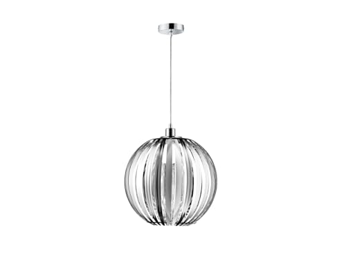 Trio Leuchten Pendelleuchte in Chrom, Acrylstäbe verchromt, exklusive 1x E27 maximal 60W, ø 40 cm, Höhe: 150 cm 304100106