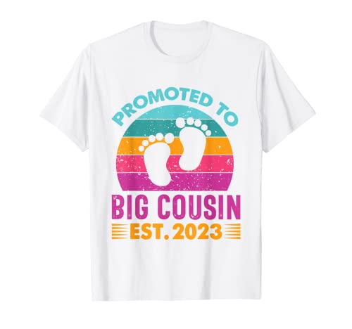 Cute Promoted To Big Cousin Est. 2023 Funny Girl T-Shirt