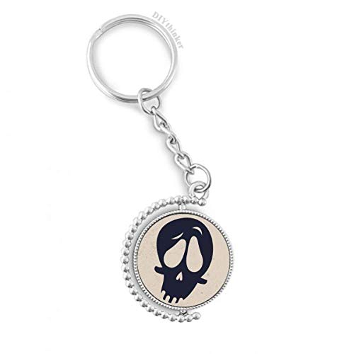 Llavero de cráneo Halloween con cadena giratoria ideal para regalo temático de terror