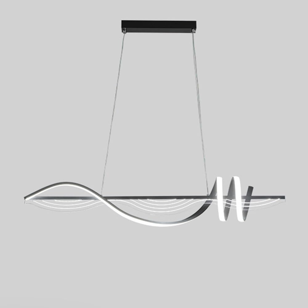Lustre LED moderne en aluminium brossé et finition dorée premium