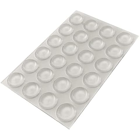 24 x Clear 12.7mm x 3.5mm Self Adhesive Flat Bumper, Rubber Feet for Furniture, Glass, Tables, Crafts - from The StickyStuff Company Cover