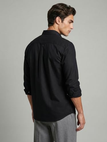 Image of Urbano Fashion Men's Cotton Full Sleeve Regular Fit Solid Oxford Shirt with Button-Down Collar