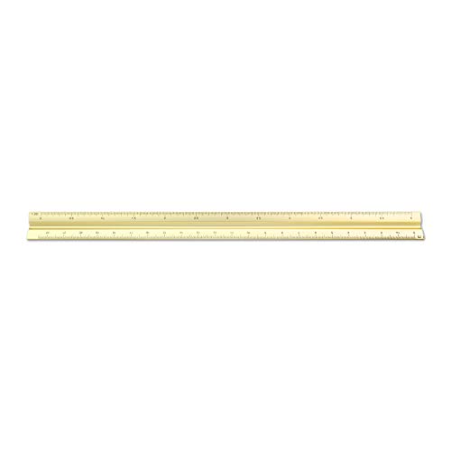Image of Alumicolor Aluminum Mechanical Metric Solid Drafting Scale, 30CM, Gold