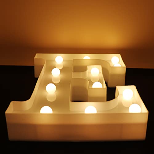 Image of AUSAYE LED Letter Lights Alphabet Light Up Sign Night Light for Home Bar Party Wedding Birthday Decoration Battery Powered Christmas Lamp Letter E