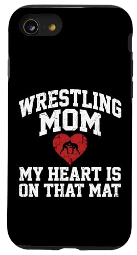Wrestling Mom My Heart Is On That Mat �r���e�[�W �X�}�z�P�[�X iPhone SE (2020) / 7 / 8 �p
