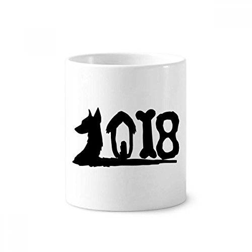 Porte-céramique brosse à dents chien tasse blanche 350ml DIYthinker