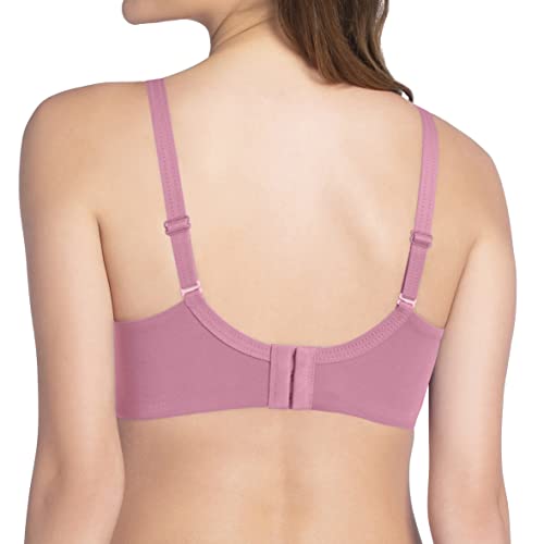 Image of Amante Women's Essential Comfort Non-Padded Non-Wired Full Coverage T-Shirt Bra | Seamless Cotton Blend | Moisture-Wicking Fabric | All-Day Support Bra