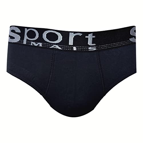 Kit 6 Cuecas Adulto Slip Tradicional Cavada Cotton Cós Largo (BR, Alfa, M, Regular, Sortidos)