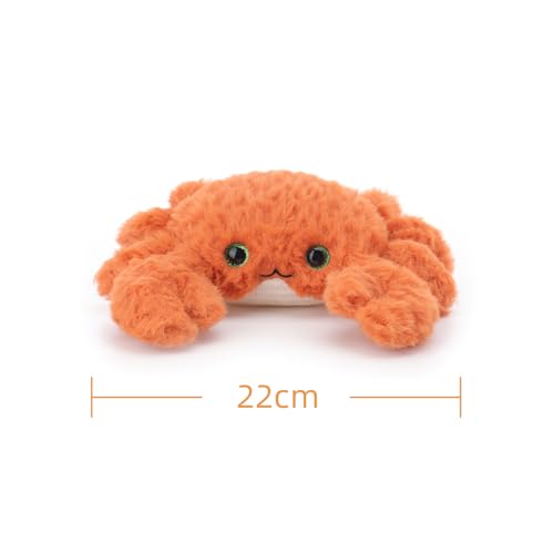 Apricot Lamb Krabbe Meerestiere Plüschtiere für Kinder, weiche niedliche Kuscheltier für Baby Mädchen und Jungen, Flauschige Krabbe Orange 22 cm