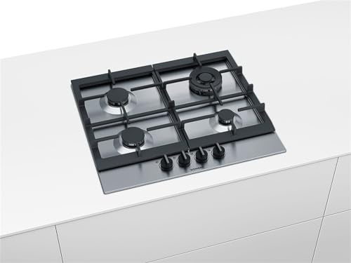 Table de cuisson gaz encastrable Siemens design acier inoxydable noir