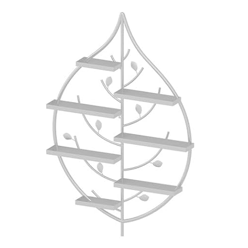 ZBJDX PréSentoir en MéTal pour Vernis à Ongles, éTagèRe De Rangement Murale pour CosméTiques, PréSentoir en Forme De Feuille pour Parfums Et Huiles Essentielles,Blanc,A