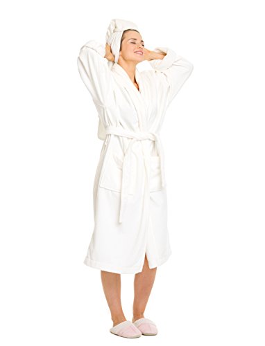 Organic Cotton Velour WOMENS Bathrobe for Comfort, GOTS Certified, 1 Robe2