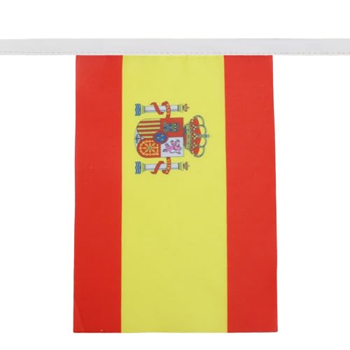 Image of AZ FLAG Spain 6 meters BUNTING Flag 20 flags 9'' x 6'' - Spanish STRING flags 15 x 21 cm