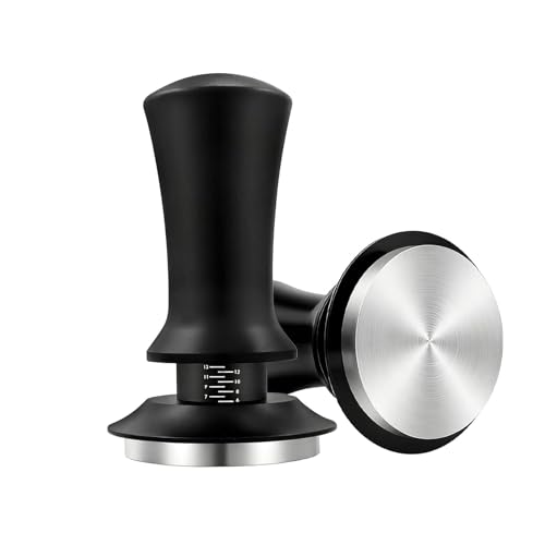 toothank Kaffee Tamper 53mm Kaffeepresse Espresso Tamper mit 30lbs Anpressdruck Skalenanpassung 304 Edelstahl Base Kaffeestempel mit Tamper-Base Flat Kaffeestampfer Durchmesser Ø 53mm