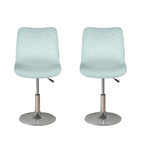 Image of Bar Stool Chair Cover with Back Stretch Bar Chair Covers Swivel Barstool Slipcovers with 4 pcs Seat Couch Cover Green Leopard Waterproof Anti-Scratches Spills Chair Covers