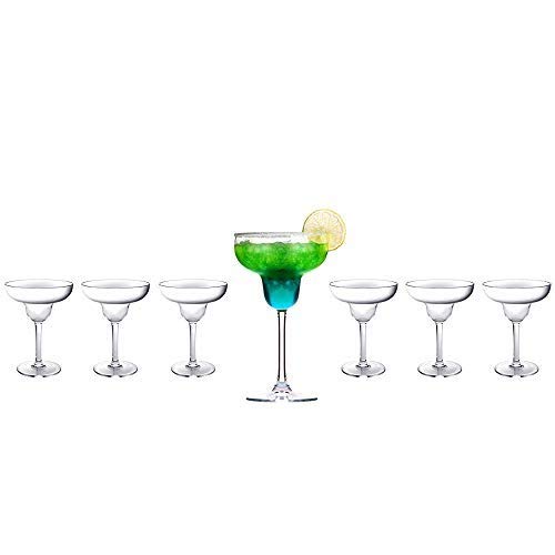 Tiger Chef Unzerbrechliche Margarita-Gläser mit Stiel, bruchsichere Becher - wiederverwendbar, spülmaschinenfest, Partybecher, Trinkgeschirr (6 Stück, Margarita, 266 ml) Cover