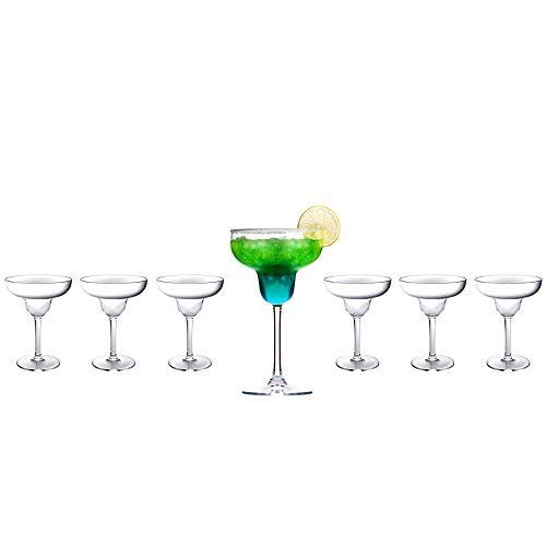 shatterproof margarita glasses - Tiger Chef Plastic Margarita Glasses - Acrylic Unbreakable Martini Cup Cocktail Glass - Shatter-Proof Tumblers - Reusable Party Cups Drinkware (6 Pack, Margarita 9 Oz)