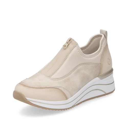 Remonte Damen Low-Top Sneaker D0T08, Frauen Halbschuhe,lose Einlage,Freizeit,sportlich,straßenschuhe,Strassenschuhe,Sportschuhe,beige Kombi (61),36 EU