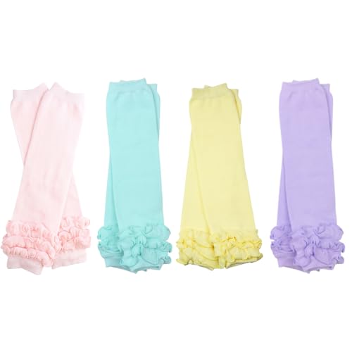 juDanzy Newborn 4-pack Baby Leg Warmers (Newborn- 12 pounds) (Preppy Girl)