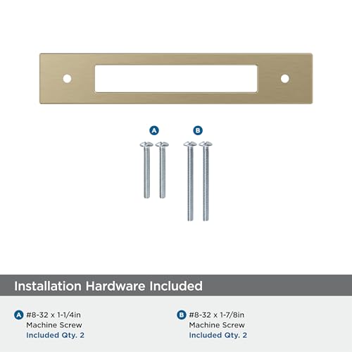Image of Amerock Medora 5-1 /16 inch Golden Champagne Backplate | Decorative zinc cabinet hardware backplate designed to complement knobs and pulls while protecting cabinet surfaces