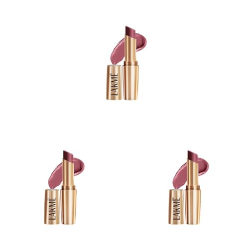 Image of Lakme Powerplay Priming Matte Lipstick, Smooth Matte Finish, Lightweight Lipstick, Smudgeproof, Lasts 16hrs, Hydrates Lips, Mauve Matter, 3.6g (Pack of 3)