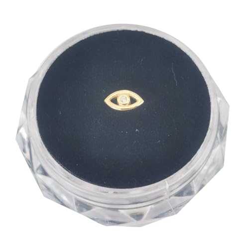 Image of Chamon Tooth Gems, 8K Gold Dental Jewelry 4-6mm, 1 Piece Teeth Gems Starter Kit with with Tweezers (Evil Eyes)