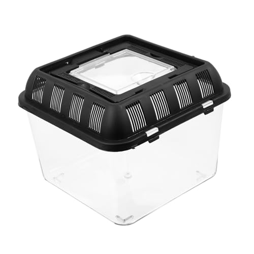 ledmomo 爬虫類飼育ボックス 透明 アクリル製 軽量持ち運び便利 小型ペット用 飼育ケース 脱走防止設計 爬虫類 両生類 昆虫適用 亀 フトアゴ