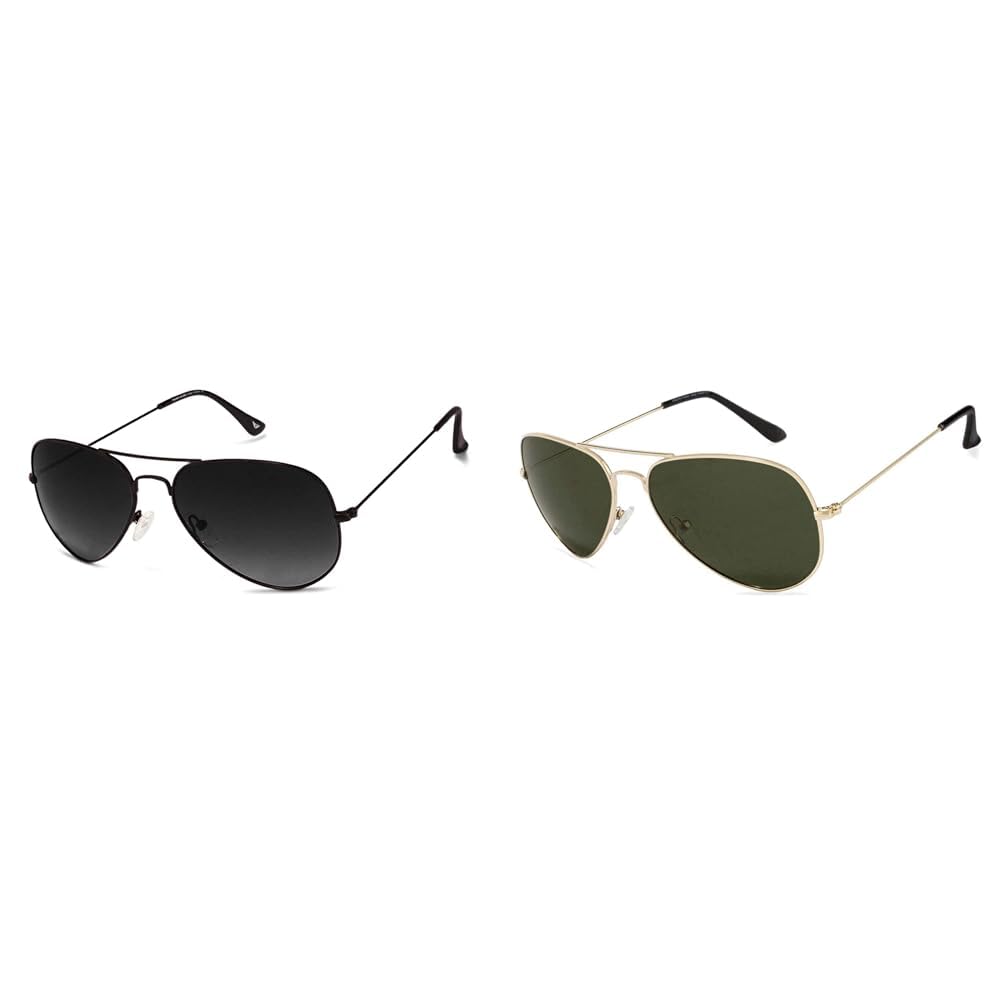 VINCENT CHASE EYEWEAR Unisex Adult Medium Aviator Polarization Sunglasses Black (Pack of 2)