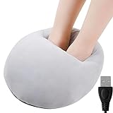 Yanmucy Electric Heated Foot Warmer USB Fast Heating Pad Soft Flannel Anti-Slip Foot Warmer Slippers for Men and Women (Grey)