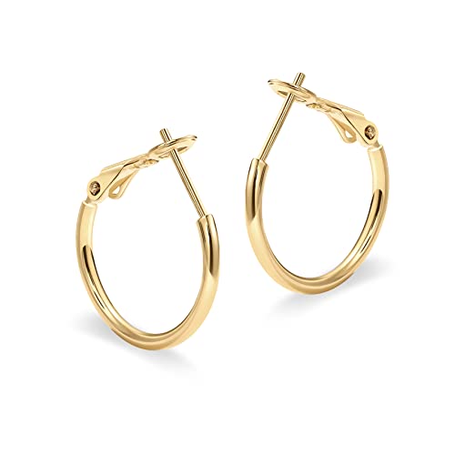 Image of PAVOI Gold Hoop Earrings for Women, 14K Gold Plated Paddle-Back Hoops