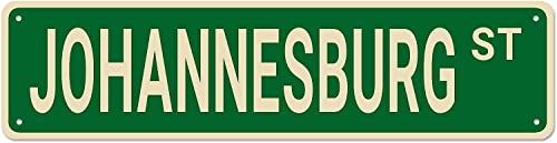 Metal Tin Sign Johannesburg St Retro Vintage Wall Decor Plaque 16 x 4 INCH