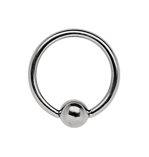 Intimpiercing Schmuck Titan Ring BCR 1,6 x 10 mm mit 4 mm Klemmkugel