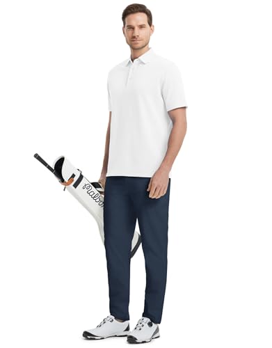 M MAELREG Golf Shirts for Men Pique Solid Performance Moisture Wicking Lightweight Collared Mens Polo Shirts Short Sleeve3