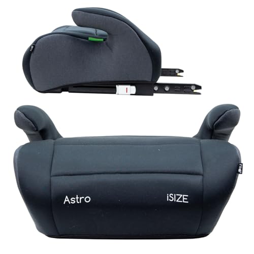 Niu - Asiento elevador coche niño con ISOFIX - alzador silla auto i-Size 125-150cm compacto y ligero - silla para el coche infantil (Negro)