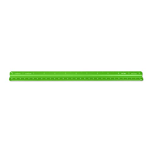 Image of Alumicolor Aluminum Combination Solid Drafting Scale, 12IN, Green