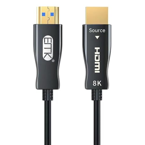 Image of EMK 8K 40 Meter HDMI 2.1 Fiber Optical Cable,10K Ultra High Speed HDMI Gen2 50m 48Gbps 4K,120Hz 8K,120Hz 10K,120Hz,eARC Dolby Vision Atmos HDR10 RTX 3080 /3090 PS5 Xbox Sony LG C9 /B9,