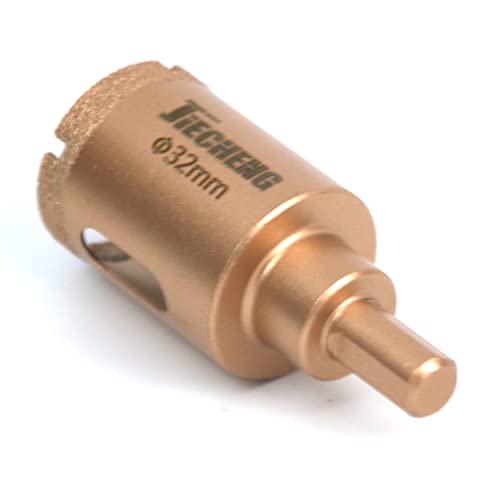 Image of Brazed Diamond 1-1 /4 inch Hole Saw with Center Drill Bit | 32mm, For Ceramic, Porcelain, Tile, Glass, For Granite, Quartz, Marble, Gemstone, Dry Drilling