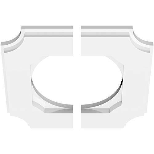 Image of Ekena Millwork CMP10LE2-06000 Locke Architectural Grade PVC Contemporary, Two Piece Urethane Ceiling Medallions 10 inchOD x 6 inchID x 6 inchC x 1 inchP