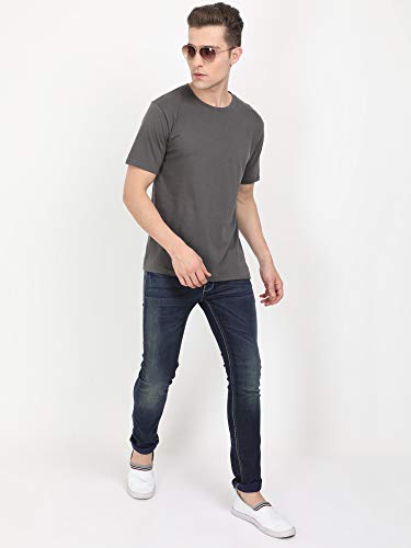 Image of FLEXIMAA Men's Cotton Round Neck Plain Half Sleeve T-Shirt