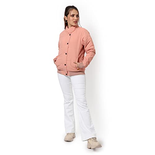 Image of PINACOLADA Women's Puffer Regular Fit Bomber Jacket For Winter Wear | Standing Collar | Full Sleeve | Zipper | Casual Jacket For Woman & Girl | Western Stylish Jacket For Women