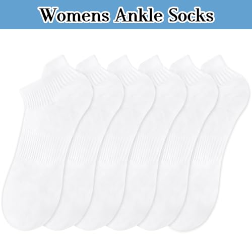 Loritta 6 pares de meias femininas para academia, atléticas, acolchoadas, cano baixo, casuais, espor