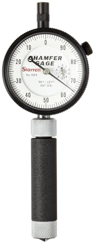 Starrett Inch Reading Dial Indicator Internal Chamfer Gage - White Face, 0-3/8