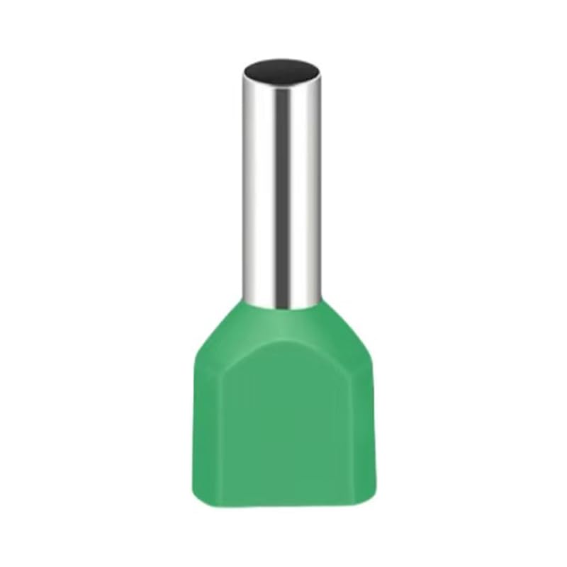 JOYELEC 227 pieces TE2508 wire end ferrules 2.5 mm², green needle-shaped, partially insulated connection terminal, cable end ferrules for wire connection, tin-plated copper