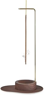 Dostende Incense Holder, Multi-Purpose Design Wooden Incense Burner ash Catcher with Brass Incense Stick Holder for Home D...